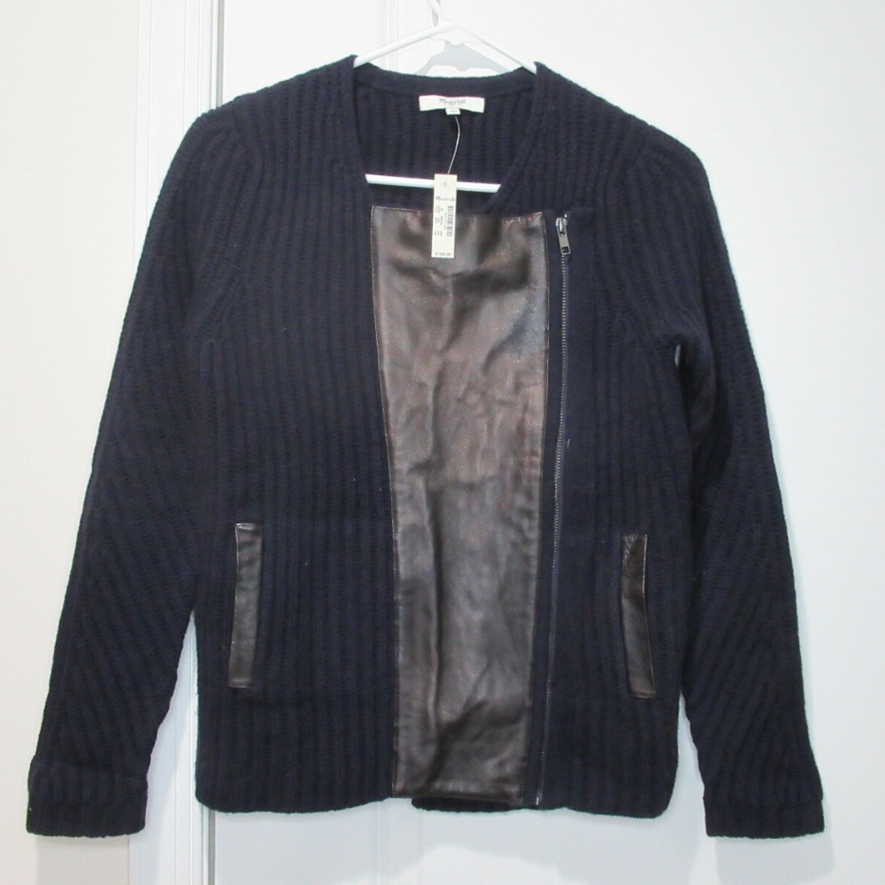 Madewell 100% Merino Wool Mortorcycle Cardigan